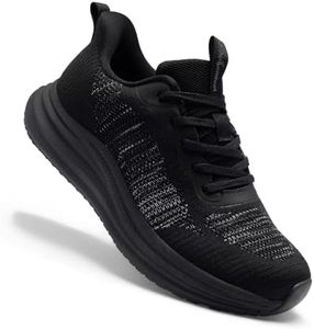 Men's Orthopedic Wide Slip On Walking Shoes: Plantar Fasciitis Diabetic Neuropathy Arch Support Pain Relief Sneakers, Breathable Metatarsal Gowalk Training Road Running Shoes Black Size 9.5