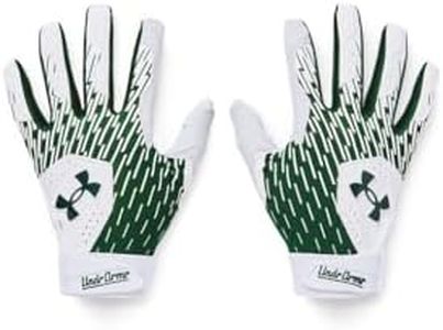 Under Armour Boys Youth Clean Up Baseball Gloves, (101) White/Forest Green/Forest Green, Medium