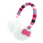 Gifts Treat Earmuffs Girls Earmuffs in Plush Cute Design (abc kids-rose striped bow-tie)