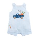 Mud Pie Baby Boys Bunny Truck Jon, Blue, 3-6 Months