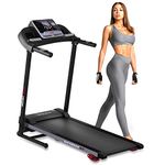 SereneLife Home Foldng Treadmill, 2 in 1 Treadmill Foldable for Running & Walking, 1HP Quiet Brushless Motor, 265Ibs Capacity- Bluetooth Connect