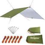 Unigear Hammock Rain Fly Waterproof Tent Tarp, UV Protection and PU 3000mm Waterproof, Lightweight for Camping, Backpacking and Outdoor Adventure (Green, 300x300cm)