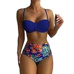 Swim Skirt,2 Piece Swimwear,Good Online Bathing Suit Stores,Two Piece Swimsuits for Juniors,Modest High Waisted Bikini,Swimming Costumes for Large Busts,Size 6 Bikini Set Blue