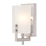 Westinghouse 6369500 Enzo James One Indoor Fixture, Finish Wall Sconce, 1-Light, Brushed Nickel Frosted Glass