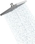 Hibbent Rainfall Shower Head 10 Inch, Stainless Steel Cover Rain Shower Head, Square Fixed Shower Head, Mirror-Like Appearance, Swivelling Beam Angle, Lush Shower Experience, Easy Installation, Chrome