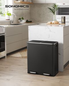SONGMICS Double Kitchen Bin 30L – Dual Compartment Waste Recycling