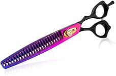 Purple Dragon 7.0/8.0 inch Pet Grooming Hair Cutting Scissors and Dog Chunker Shears - Japan 440C Stainless Steel for Professional Pet Groomer or Family DIY Use