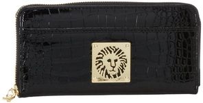 Anne Klein Color Rush Zip Around Wallet, Black, One Size