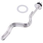 DERNORD 240V 6500W Ripple Tri-clamp Heating Element Stainless Steel Immersion Water Heater with 3-Wire Electrical Locking Plug (2 Inch Tri clamp)