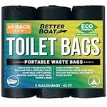 45 Toilet Bags for Portable Potty Bags for Portable Toilet Camping Boating Outdoors & Car Compost Biodegradable Portable Toilet Bags for 5 Gallon Bucket Toilet Seat Poop Bags 5 Gal Human Waste Bag