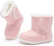 BMCiTYBM Baby Boy Girl Snow Boots Waterproof Winter Warm Booties Nonslip Lightweight Outdoor Shoes for First Walkers 6 9 12 18 24 Months(Infant/Toddler), C-pink, 12-18 Months Infant