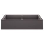 BLANCO Vintera Double Bowl Farmhouse Sink, Cinder