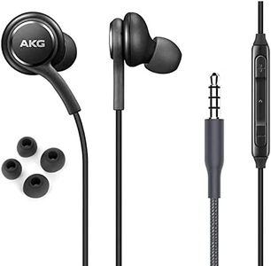 ElloGear OEM Earbuds Stereo Headphones for Samsung Galaxy S10 S10e Plus Cable - Designed by AKG - with Microphone and Volume Buttons (Black)