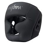 MaxxMMA Boxing Headguard, Adjustable Full Coverage Protection Headgear with Headband, MMA Training, Muay Thai, Sparring, Martial Arts, Karate (Black, M)