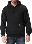 TUAOVA Men's Relaxed Fit Fleece-Lined Pullover Hooded Sweatshirt Comfortable and Soft(Black,3XL)