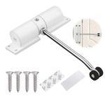 Automatic Door Closer, Zinc Alloy Safety Spring Door Closer Adjustable 30 kg Closing Door Hinge (White)