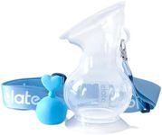 Elate Manual Breast Pump for Breastfeeding | Silicone Milk Collector with Leak-Proof Stopper for Nursing Moms | Enhance Milk Production | BPA PVC Free FSA HSA Eligible – 5oz (Blue)