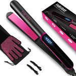 Fabuday Hair Straightener Falt Iron for Women - Dual Voltage Flat Irons, 12 Adjustable Temp for All Hair Types, Fast Heat Up & Auto Shut-Off, 1 Inch Floating Ceramic Plates