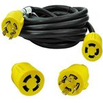 Leisure Cords 4-Prong 25 Feet 30 Amp Generator Cord, 10 Gauge Heavy Duty L14-30 Generator Power Cord Up to 7,500W (25-Feet)