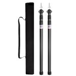 Azarxis Adjustable Tarp Poles Set of 2 Telescoping Aluminum Rods for Tent Fly and Tarps, Lightweight Replacement Tent Poles for Camping, Backpacking, Hiking (Black)