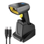 Inateck 2D Barcode Scanner Wireless, Bluetooth QR Code Scanner, 2D Imager with 2000mAh Battery, Read Screen Barcodes, BCST-52