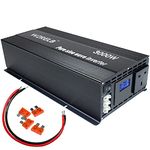 WZRELB 3000 watt Power Inverter Pure Sine Wave Inverter 24v to 230v 240v, Stardard UK sockets and hardwire terminal, Grounded, LCD Display, Surge 6000W (3000w 24v)