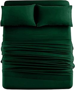 DAN RIVER King Jersey Sheet Set | Luxury 100% Cotton Bed Sheets | T-Shirt Sheets | All Season Bedding | Soft Comfortable Deep Pocket Jersey Cotton Bed Sheets (4Pc, King, Hunter Green)