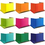 36 Pcs Privacy Folders for Student Desks Desk Dividers for Students Classroom Desk Privacy Panel Study Carrels School Teacher Supplies, 9 Colors, 17 x 12 Inch