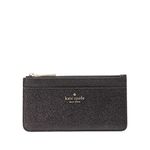 kate spade wallet for women Tinsel Boxed Large Slim Card Holder in Glitter (black)