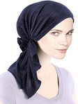 Bella Scarf Chemo Hat Turban Head Scarves Pre-Tied Headwear Bandana Tichel for Cancer - Blue -