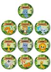 Pack of 6 Big size Animal Theme Button Badges|Decorate your Garments, Bags, Towels,Shoes|Animal theme return gifts for kids