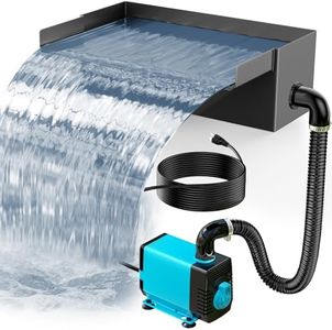 POPOSOAP Pond Waterfall Box with Pump Kit, 11.8inch 304 Stainless Steel Pond Waterfall Spillway with 40W 660GPH Pump for Ponds, All-in-l Pond Spillway for Garden Waterfall Water Feature-P43X