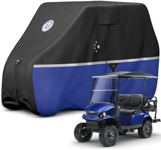 LI LIBZAKI 2+2/4 Passenger Golf Cart Cover Fits EZGO, Club Car, Yamaha, 420D Waterproof Windproof Sunproof Outdoor All-Weather Full Cover -Blue-L