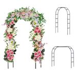 Garden Arch Metal Decoration Trellis Plant Flower Support for Outdoor Wedding Climbing Plants Flowers Frame Stand Balloon Decor Arbor Party Pergola Backdrop (Black)