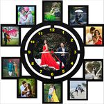 Giftsoffluv Unique Wooden Personalized/Customized Wall Clock Photo Frames With Message (16 x16 Inch) Gifts For Couple,Birthday Gifts For Girlfriend, Boyfriend, Husband, Parents1352