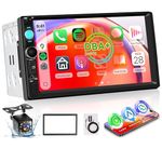 Double Din DAB Car Stereo with Apple Carplay Wireless Android Auto, Hodozzy 7" HD IPS Touchscreen 2 Din Car Radio with Bluetooth 5.2 EQ FM SWC Reverse Camera+USB/TF Card/Aux Ports+Frame
