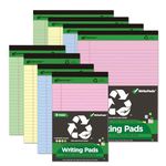 KAISA Colored Legal Pad 15lb Recycled Paper Writing Pad, 4pcs 5"x8" Legal Ruled and 4pcs 8.5" x 11.75" Wide Ruled, 50 Sheets, Mixed 8-Pack, KSU-7358