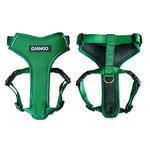 DJANGO Adventure Dog Harness – Comfortable, Durable, and Reflective Neoprene Dog Harness for Outdoor Adventures and Everyday Wear – Adjustable Design with Solid Brass Hardware (Small, Forest Green)