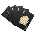 EAY Luxury Waterproof Black Playing Cards Poker Cards Plastic Playing Cards