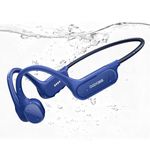 DOOGEE Bone Conduction IP68 Waterproof Swimming Headphones, 10H Battery Life Sports Running Wireless Bluetooth 5.4 Open Earphones Dual Modes for Cycling, Underwater Swimming, Fitness (BLUE)