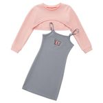 Naiyafly Girl's 2 Piece Outfits Kids Long Sleeve Crop Top and Cami Dress Set Teen Girls Pullover Sweatshirt + Butterfly / Plaid Print Bodycon Dress Clothes Christmas Party Casual Costumes