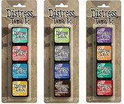 Ranger Tim Holtz Distress Mini Ink Pad Kits - #13, #14 and #15 Bundle by Ranger Tim Holtz