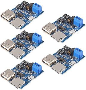 AITRIP 5PCS TF Card U Disk Play MP3 Decoder Player Module with Audio Amplifier Audio Decoding Player Module Micro USB 5V Power Supply