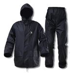 ZOEGO Rain Suits for Men Waterproof Heavy Duty Foul Weather Gear Rain Coat Jacket and Pants(Black, M)
