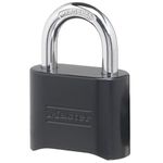 Master Lock Alloy_Steel Set-Your-Own Polished Combination Padlock, Die-Cast, Black