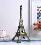 GCT Paris Eiffel Tower Souvenir Gold Metal Statue Sculpture (SH-77-18cm) Collectible Monument Decorative Showpiece for Car Dashboard | Office Workstation Desk | Home Décor Table Top