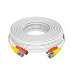 Aprelco 100ft White BNC Video Power Wire Cord Compatible with Samsung SDC-7340BC SDC-5340BC Camera Cable