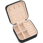 Viktauy Travel Jewelry Case, Mini Travel Jewelry Box, Jewelry Organizer Case, Portable Small Jewelry Organizer Storage Boxes - Best Gift for Women Girls (Black)