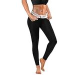 Ursexyly Sauna Pants for Women Weight Loss Thermo Sweat Sauna Suits Body Shaper Slimming Workout Exercise Training Leggings (Black, Medium)