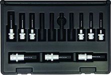 Bondhus 30298 Socket Hex Bit Tool Set with Sockets, 2", 9 Piece